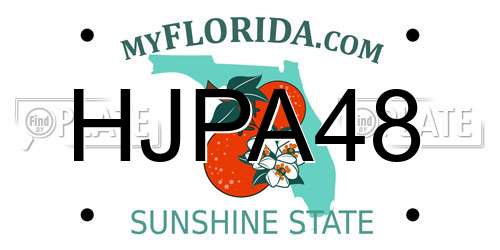 HJPA48 Florida License Plate