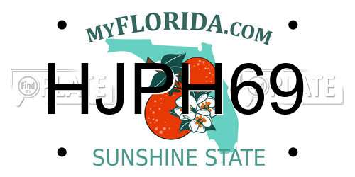 HJPH69 Florida License Plate