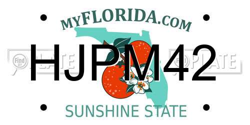 HJPM42 Florida License Plate