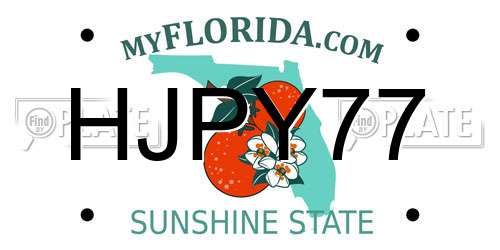 HJPY77 Florida License Plate