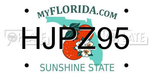 HJPZ95 Florida License Plate