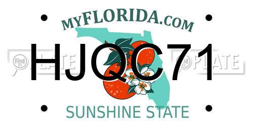 HJQC71 Florida License Plate