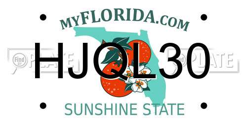HJQL30 Florida License Plate