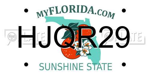 HJQR29 Florida License Plate