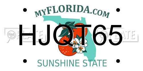 HJQT65 Florida License Plate