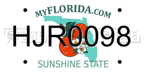 HJR0098 Florida License Plate