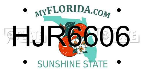HJR6606 Florida License Plate