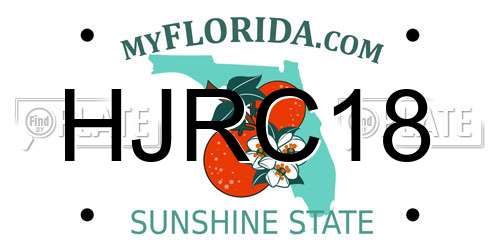 HJRC18 Florida License Plate