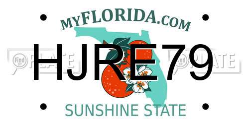HJRE79 Florida License Plate