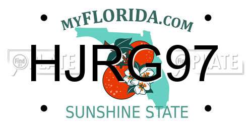 HJRG97 Florida License Plate