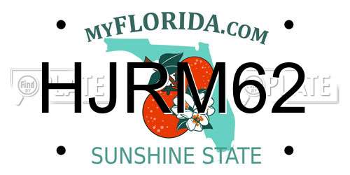HJRM62 Florida License Plate