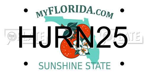 HJRN25 Florida License Plate