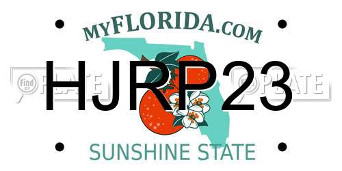 HJRP23 Florida License Plate