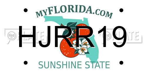 HJRR19 Florida License Plate
