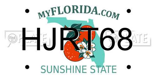 HJRT68 Florida License Plate