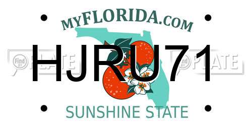 HJRU71 Florida License Plate