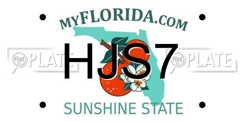 HJS7 Florida License Plate
