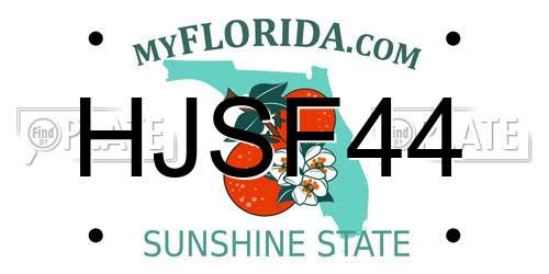 HJSF44 Florida License Plate