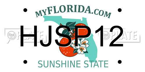 HJSP12 Florida License Plate