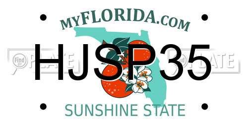 HJSP35 Florida License Plate