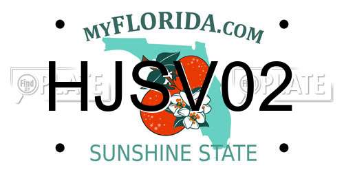HJSV02 Florida License Plate