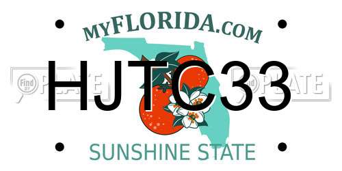 HJTC33 Florida License Plate
