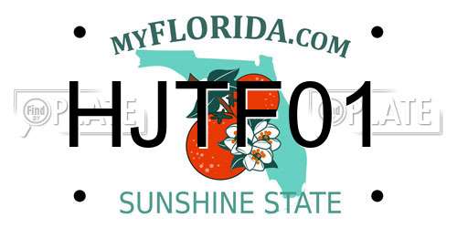 HJTF01 Florida License Plate