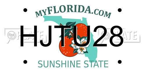 HJTU28 Florida License Plate