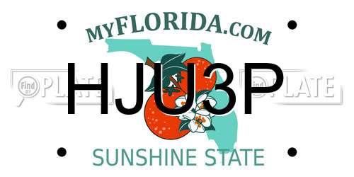 HJU3P Florida License Plate