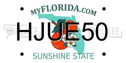 HJUE50 Florida License Plate
