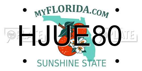 HJUE80 Florida License Plate