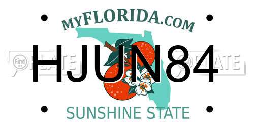 HJUN84 Florida License Plate