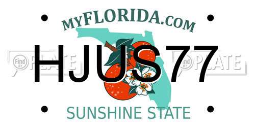 HJUS77 Florida License Plate