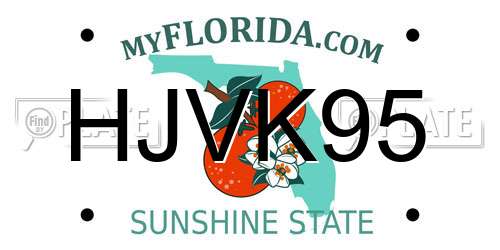 HJVK95 Florida License Plate