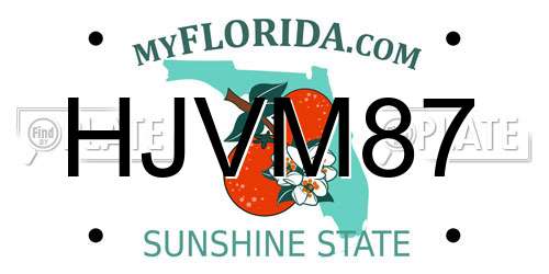 HJVM87 Florida License Plate