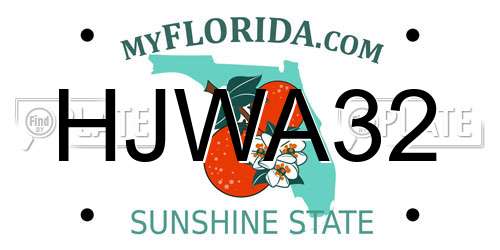 HJWA32 Florida License Plate