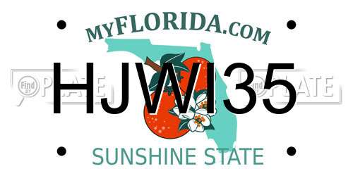 HJWI35 Florida License Plate