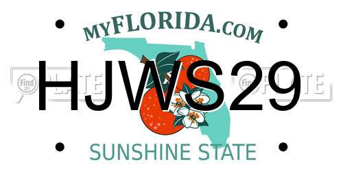 HJWS29 Florida License Plate