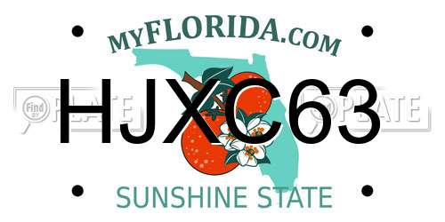 HJXC63 Florida License Plate