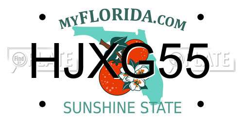 HJXG55 Florida License Plate