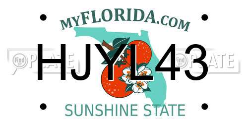 HJYL43 Florida License Plate