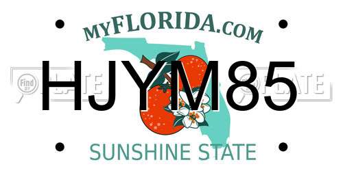 HJYM85 Florida License Plate