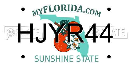 HJYR44 Florida License Plate