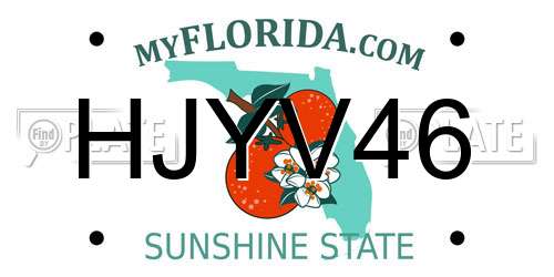 HJYV46 Florida License Plate