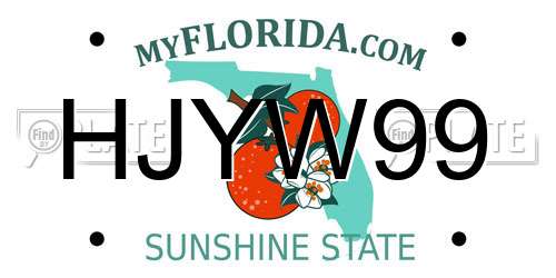 HJYW99 Florida License Plate
