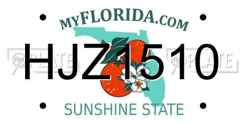 HJZ1510 Florida License Plate