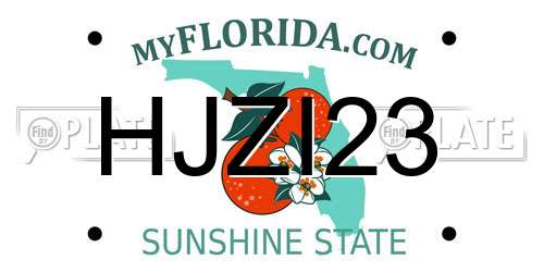 HJZI23 Florida License Plate