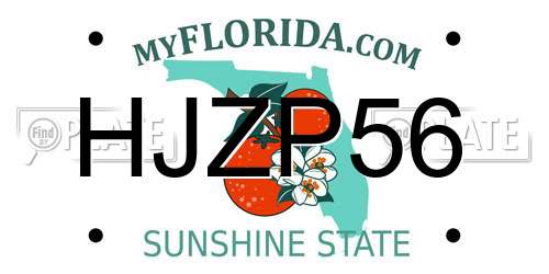 HJZP56 Florida License Plate