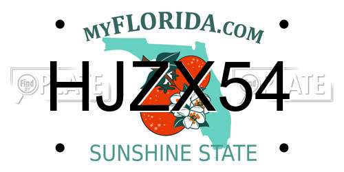 HJZX54 Florida License Plate