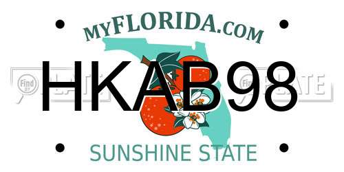 HKAB98 Florida License Plate